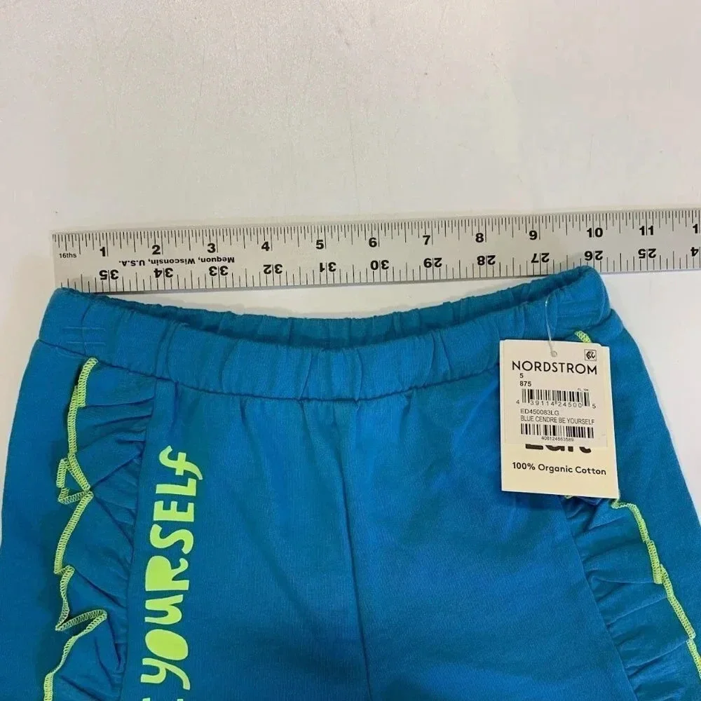 Open Edit Kids' Side Ruffle Shorts In‎ Blue Cendre Be Yourself Size 5 NWT